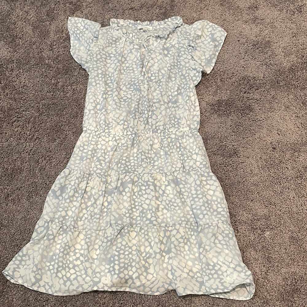 Blue and white dress